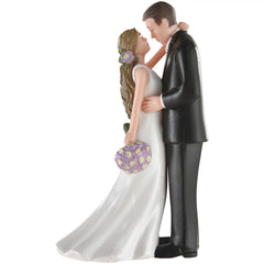 Bride & Groom w/ Bouquet Cake Topper