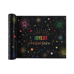 Chemin de table - Joyeux Anniversaire - Noir