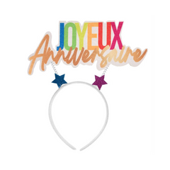 Serre-tête - Joyeux Anniversaire - Blanc