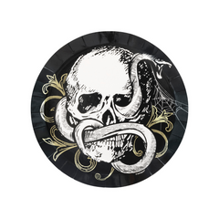 Assiettes à Dessert - Crâne Sommaire - 7" - 8/Pqt