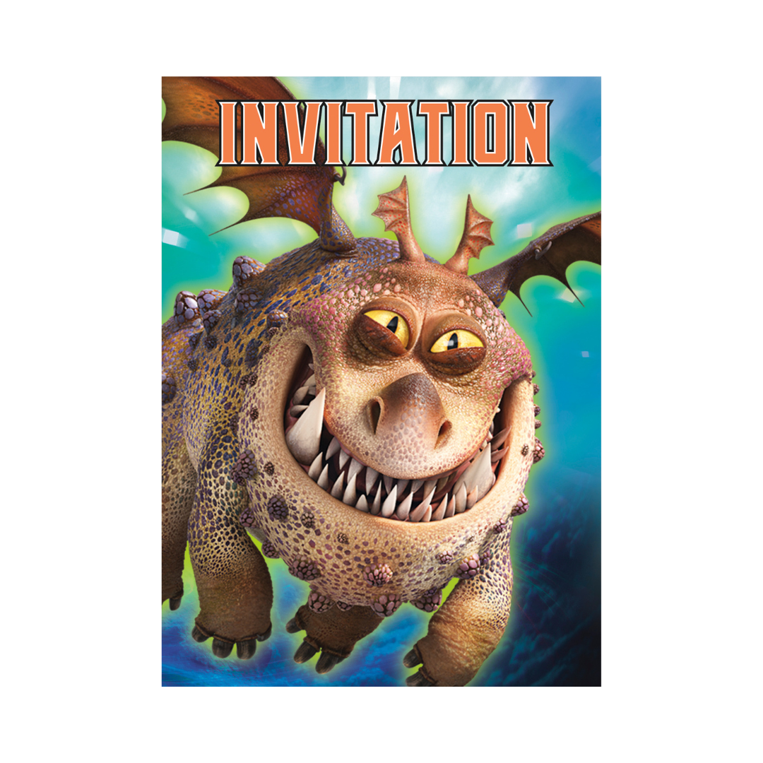 Carton D'invitations - Dragon 3 – 8/Pqt Unique