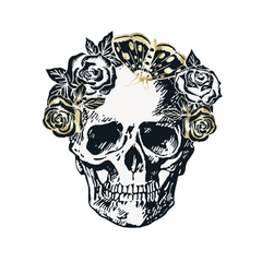 Sets de table en papier en forme de crâne - Crâne sommaire - 6/Pqt Unique