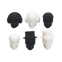 Marqueurs de boissons en forme de crâne - Assortis - 6/Pqt Unique