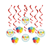 Décorations tourbillons suspendues - Bonne fête éclatantes - 8/Pqt Unique