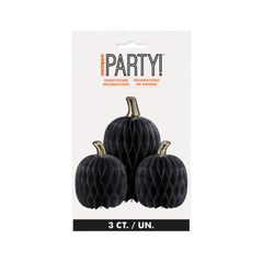 Décoration - Citrouille noir - 3/Pqt Unique