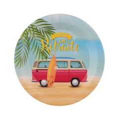 Assiettes à repas - Vive la retraite - 10/Pqt