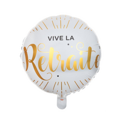 Mylar - Vive la retraite - Blanc - 18"