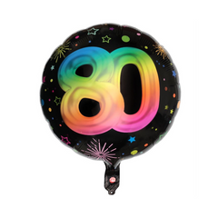 Mylar - Multicolore - 80 ans - 18"