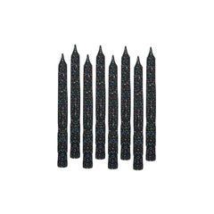 Large Glitter Spiral Candles - Black