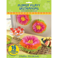 Décoration florale en papier fleur hibiscus - 3/Pqt