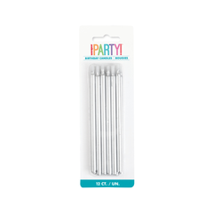 Chandelles d’anniversaire argentées – 5 po – 12/Pqt Unique
