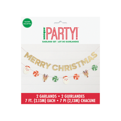 Bannière scintillante – Noël Pain d’Épice – “Joyeux Noël” – 7 pi – 2/Pqt Unique