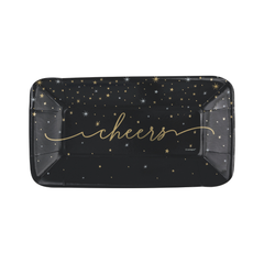 Assiettes à apéritif – Nouvel An Disco – “Cheers” – 9" x 5" – 8/Pqt