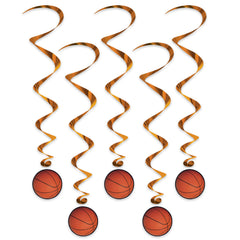 Basketball Spinning Decorations – 5/Pack