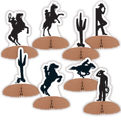 Western Silhouettes Centerpieces - 8/Pkg