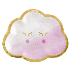 Dessert Plates - Oh Baby - Pink - 6.5" - 8/Pack