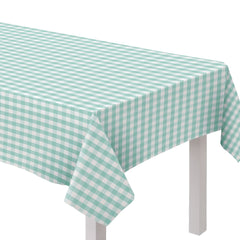Nappe en tissu - Carreau turquoise et blanc