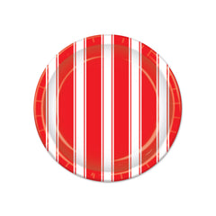 Dessert Plates - Red and White Stripes - 7" - 8/Pack