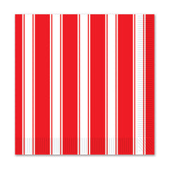 Beverage Napkins - Red and White Stripes - 16/Pack
