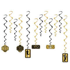 Swirl Decorations - 1920s - 12/Pack