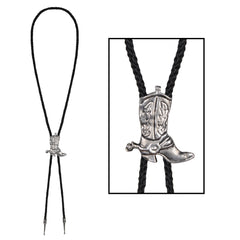 Western Polo Tie with Silver Metal Clasp