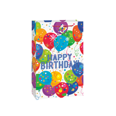 Sac Cadeau Géant - Joyeux Anniversaire Ballons Colorés et Pois Unique