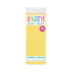 Feuilles de Papier de Soie Jaune - 10/Pqt Unique