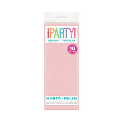 Feuilles de Papier de Soie Rose Pastel - 10/Pqt Unique
