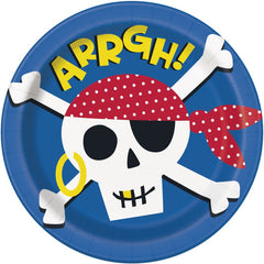 Assiettes à Repas - Ahoy Pirate - 9" - 8/Pqt