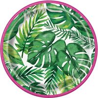Assiettes à Dessert - Palmier Tropical Luau - 7" - 8/Pqt