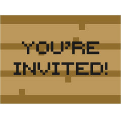 Cartons d'invitations - Minecraft - 8/Pqt