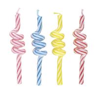 Chandelles d’anniversaire – Spirales torsadées “Strip Coil” – 4/Pqt