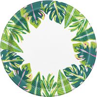 Assiettes à Dessert - Feuilles tropicales - 7" - 8/Pqt
