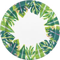 Assiettes à Repas - Feuilles tropicales - 9" - 8/Pqt