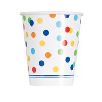 Verres en papier - Pois arc-en-ciel - 9oz – 8/Pqt