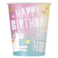 Verres en Papier - Licorne - 9oz - 8/Pqt