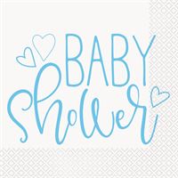 Serviettes de Table - Shower Bébé - Bleu - 16/Pqt