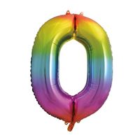 Mylar supershape - Number 0 - Multicolor - 34"