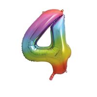 Mylar supershape - Number 4 - Multicolor - 34"
