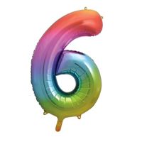 Mylar supershape - Number 6 - Multicolor - 34"