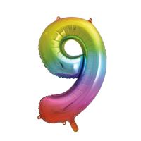 Mylar supershape - Number 9 - Multicolor - 34"