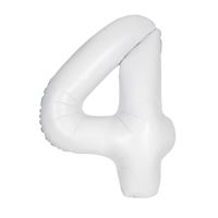 Mylar Supershape Number 4 - Matte White - 34" - 1/Pkg
