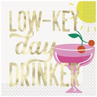 Serviettes à Breuvage - Low-Key Day Drinker - Plaisir d'été - 16/Pqt