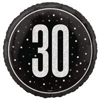 Mylar - GLITZ 30 - Noir et Argent - 18"
