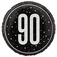 Mylar - GLITZ 90 - Noir et Argent - 18"