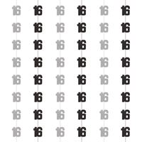 Décorations suspendues - GLITZ 16 - Noir et Argent - 5'