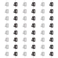 Décorations suspendues - GLITZ 40 - Noir et Argent - 5'