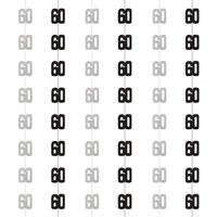 Décorations suspendues - GLITZ 60 - Noir et Argent - 5'