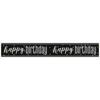 Bannière métallique - Happy Birthday - GLITZ - Noir - 9'