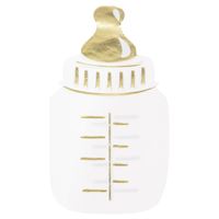 Serviettes en forme de bouteille - Oh Baby - Or - 16/Pqt